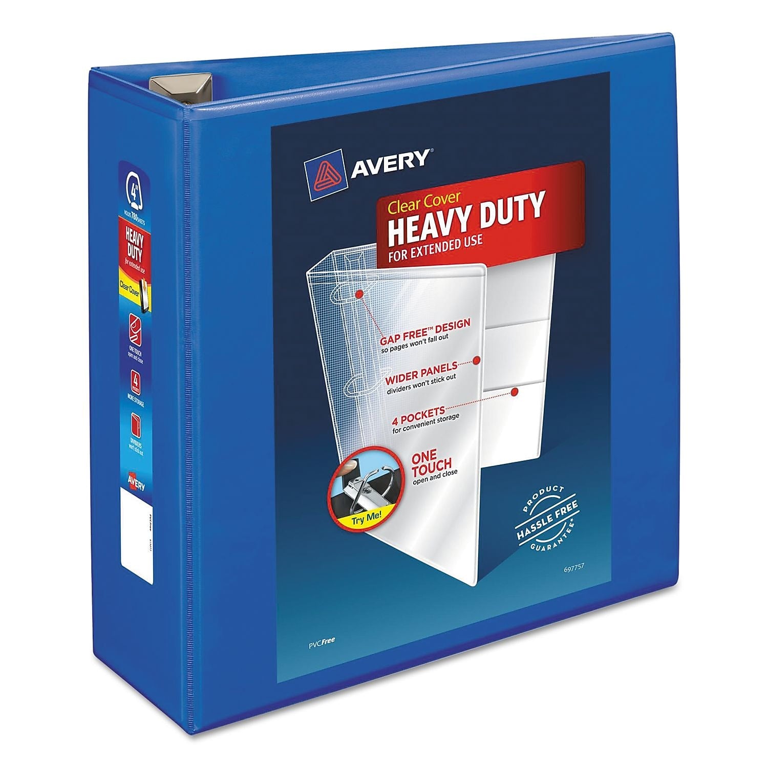 Avery Heavy-Duty View Binder W/locking Ezd Rings, 4" Cap, Pacific Blue
