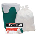 Berry Global  Handi-Bag Drawstring Kitchen Bags, 13 Gal, 0.6 Mil, 24 x 27 2/5, White, 50/bx, 6 Bx/ct