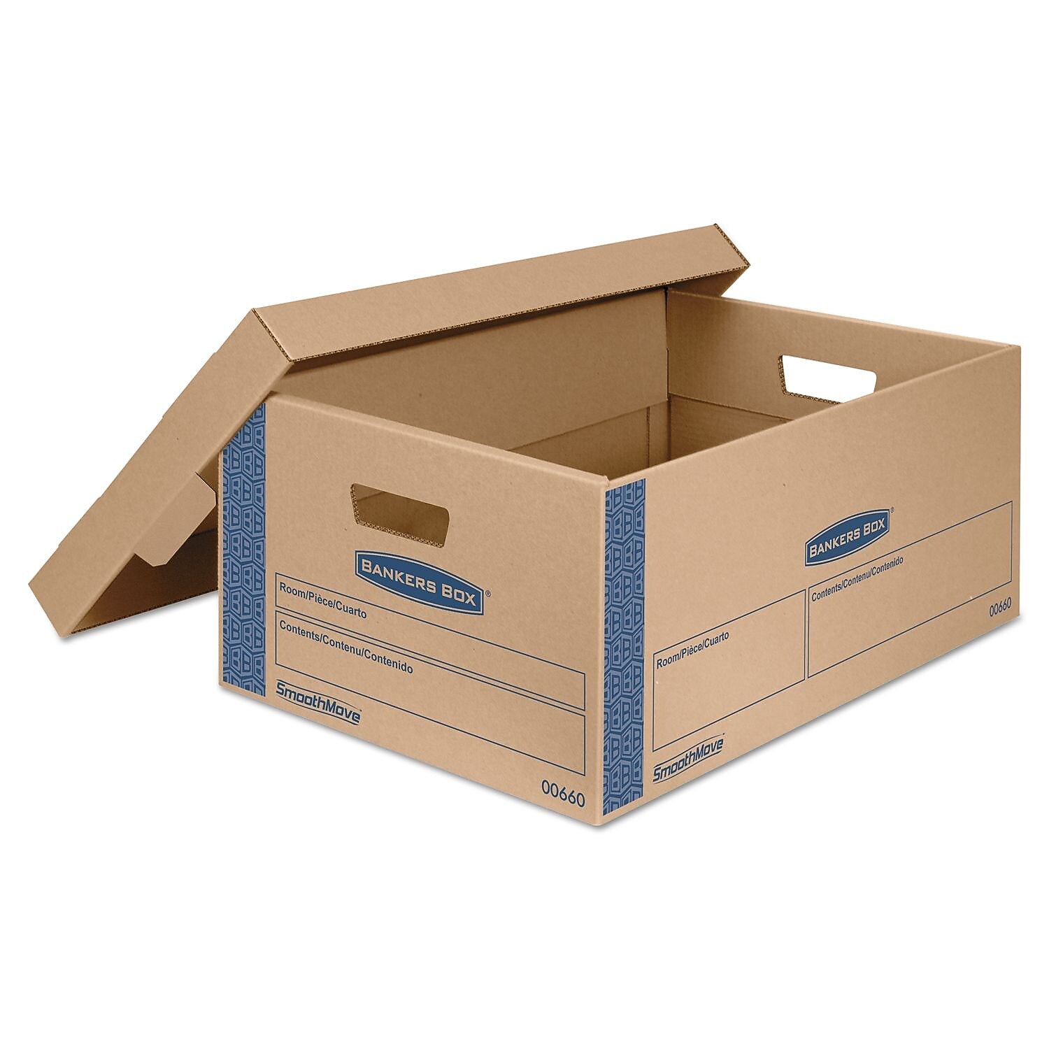 Bankers Box Smoothmove Prime Moving Boxes W/lift Off Lid, 24l x 15w x 10h, Kraft, 8/Carton