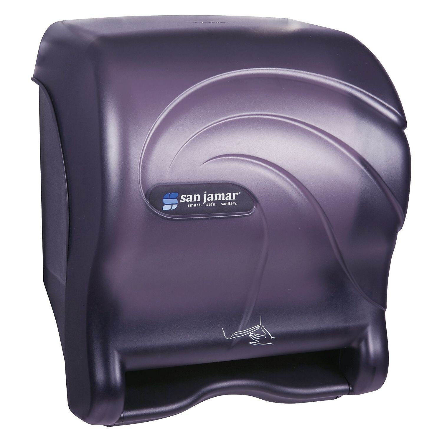San Jamar Oceans Smart Essence Electronic Towel Dispenser, 14.4"H x 11.8"W x 9.1"D, Black, Plastic