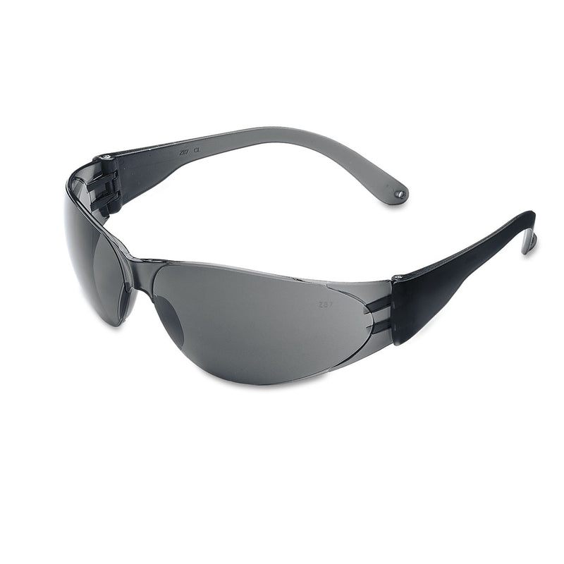 Crews Checklite Scratch-Resistant Safety Glasses, Gray Lens