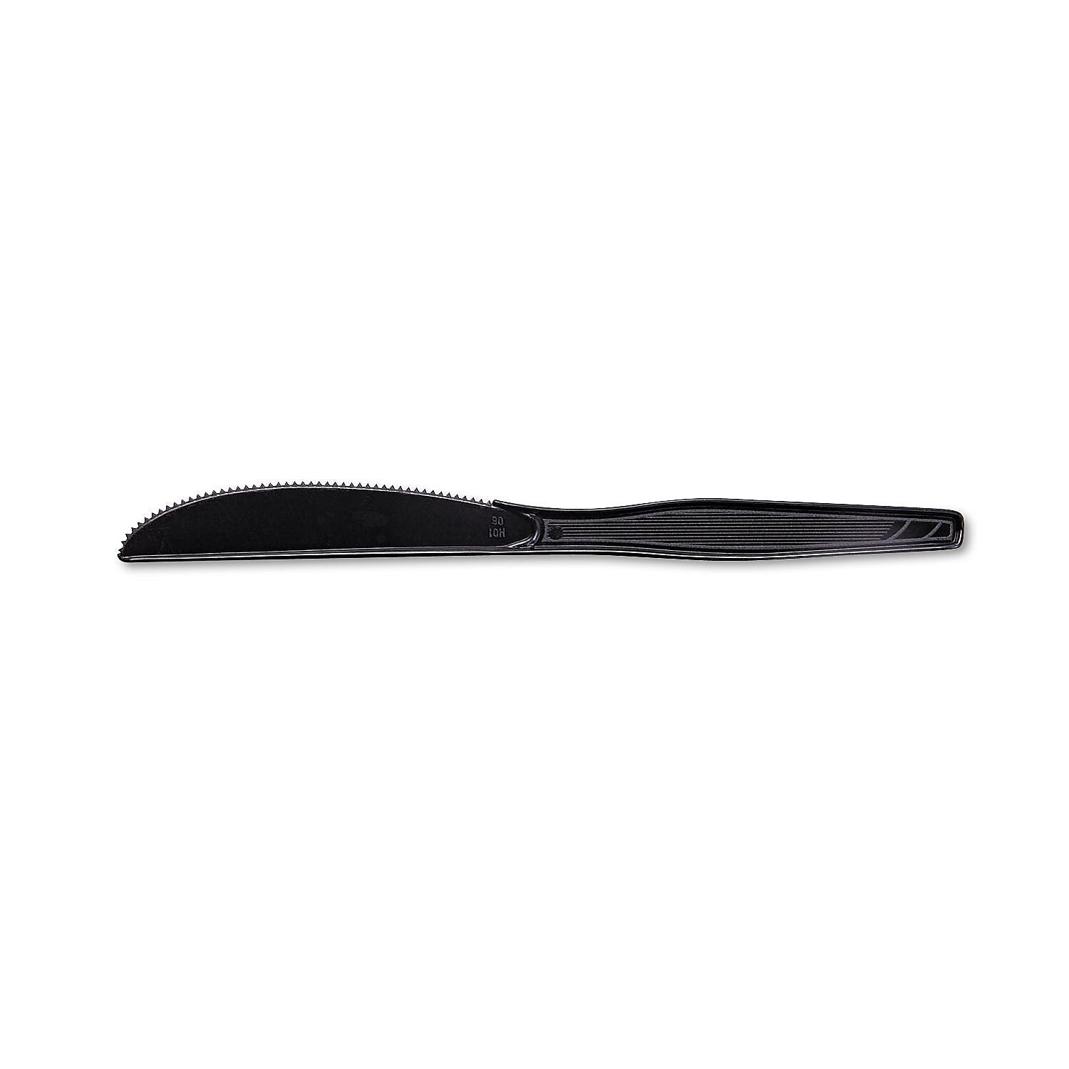 Dixie Plastic Tableware, Heavy Medium weight Knives, Black, 100/box, 10 Boxes/carton