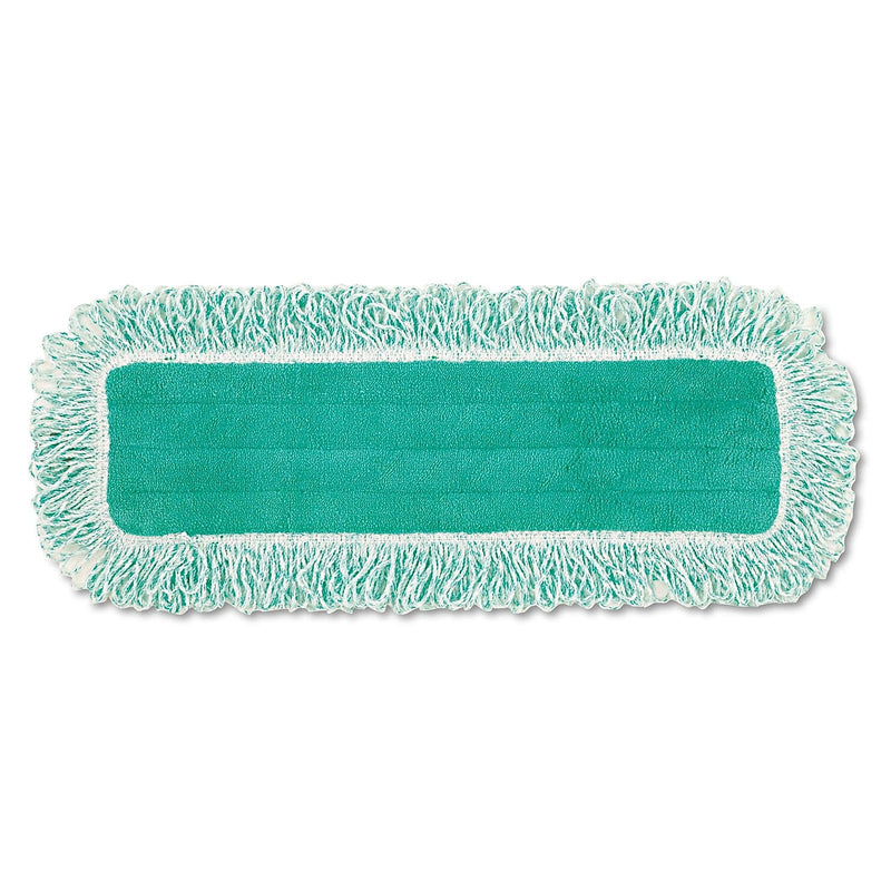Rubbermaid Commercial Dust Pad W/fringe, Microfiber, 18" Long, Green, 6/carton
