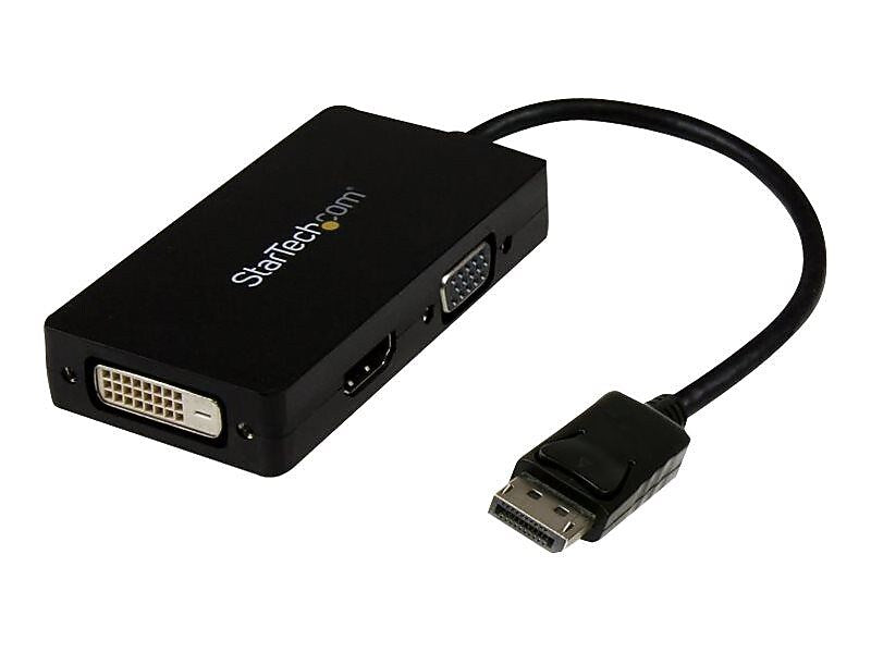 StarTech DP2VGDVHD 11.16" DisplayPort to VGA/DVI-D/HDMI Adapter Converter, Black
