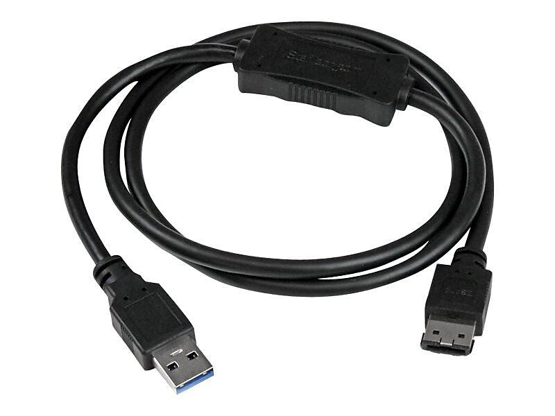 StarTech 3' eSATA/Type-A USB Female/Male Adapter Cable, Black (USB3S2ESATA3)