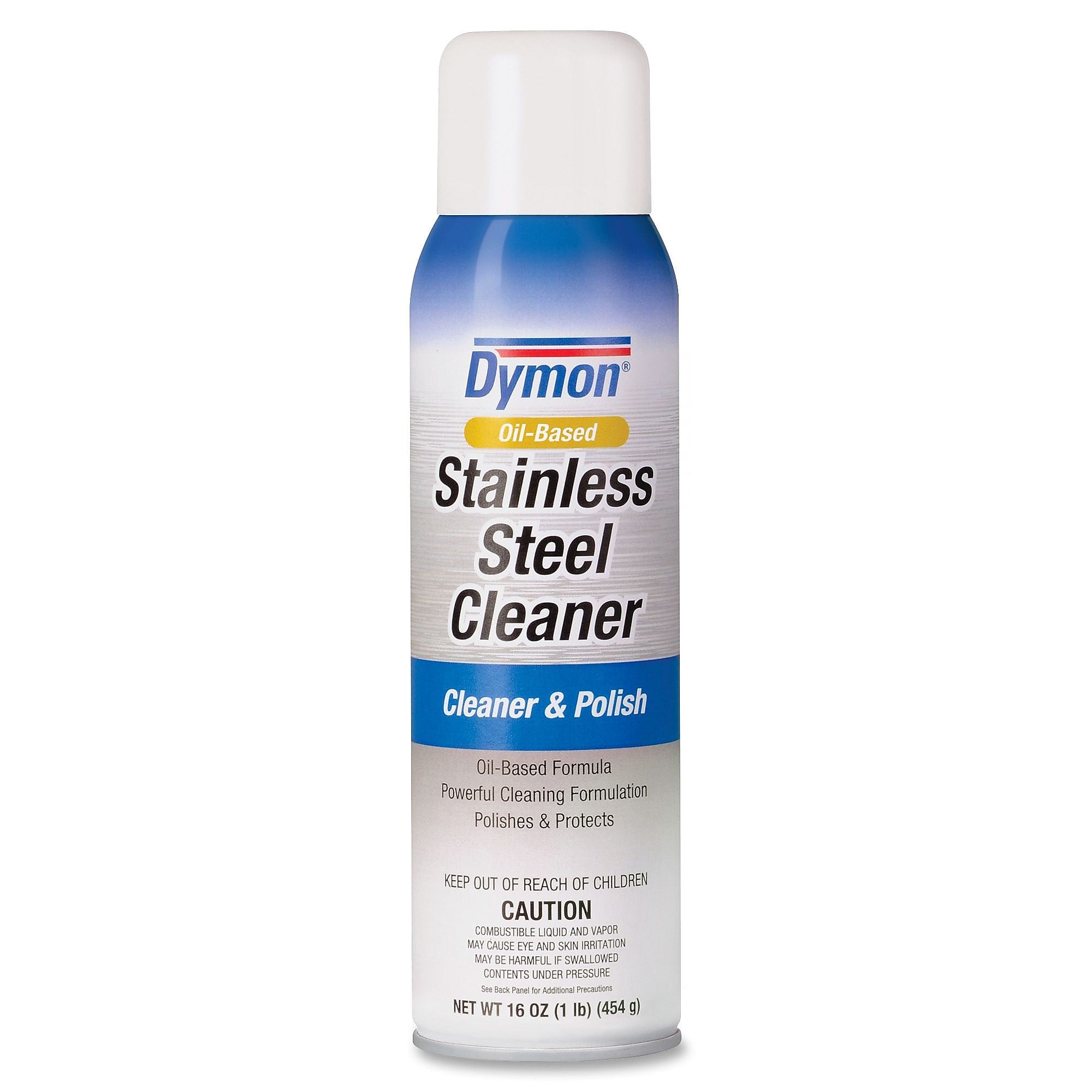 Dymon Oil, based Stainless Steel Cleaner, Aerosol, 0.16 gal (20 fl oz), Neutral Scent, 1 Each, Blue, Gray
