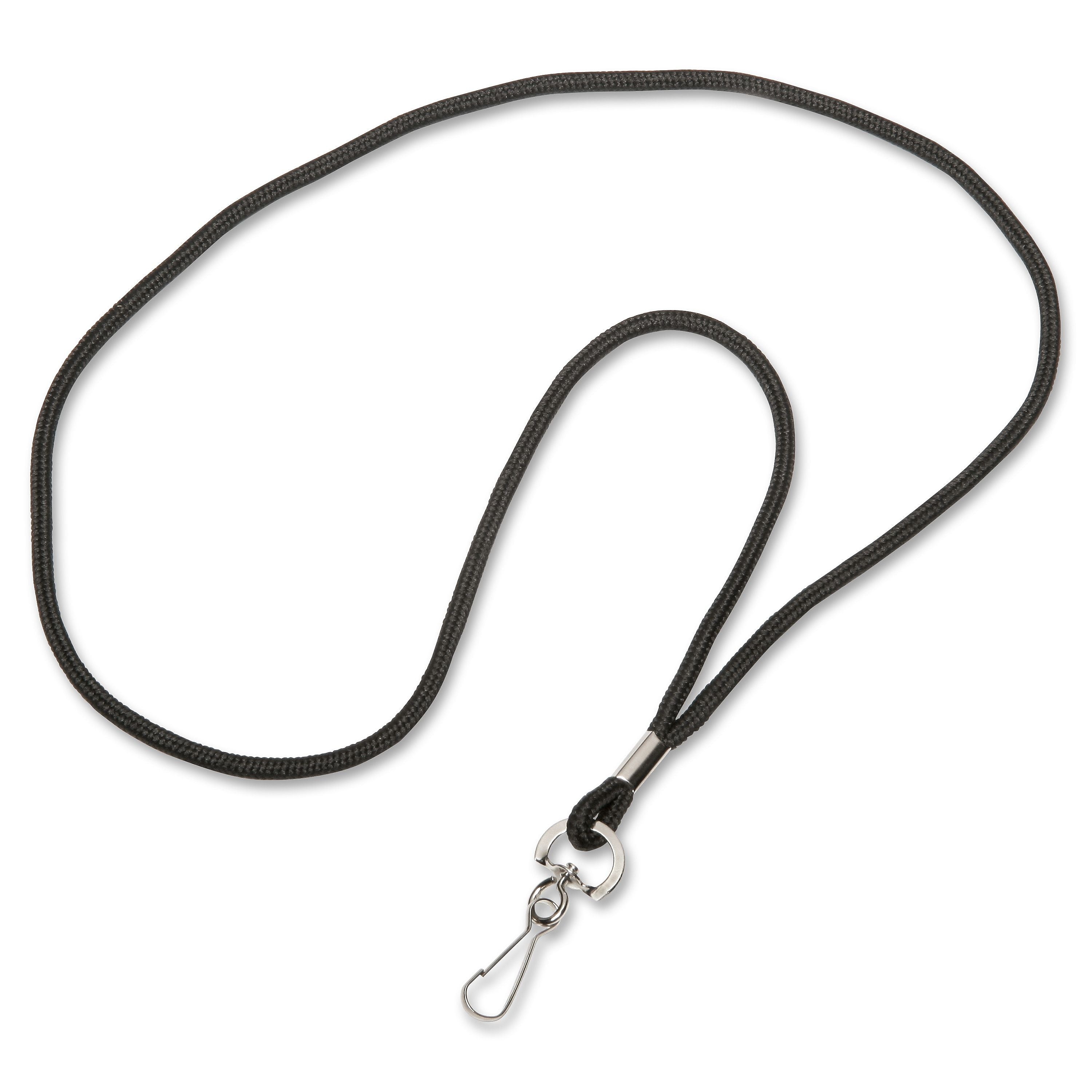 AbilityOne SKILCRAFT J-Hook Lanyard, Black, 12/Pack (NSN6452730)
