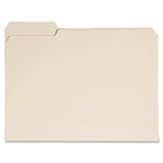 AbilityOne SKILCRAFT 1/3-cut Position-1 Tab Manila File Folders, Letter, Manila, Recycled, 50 / Box