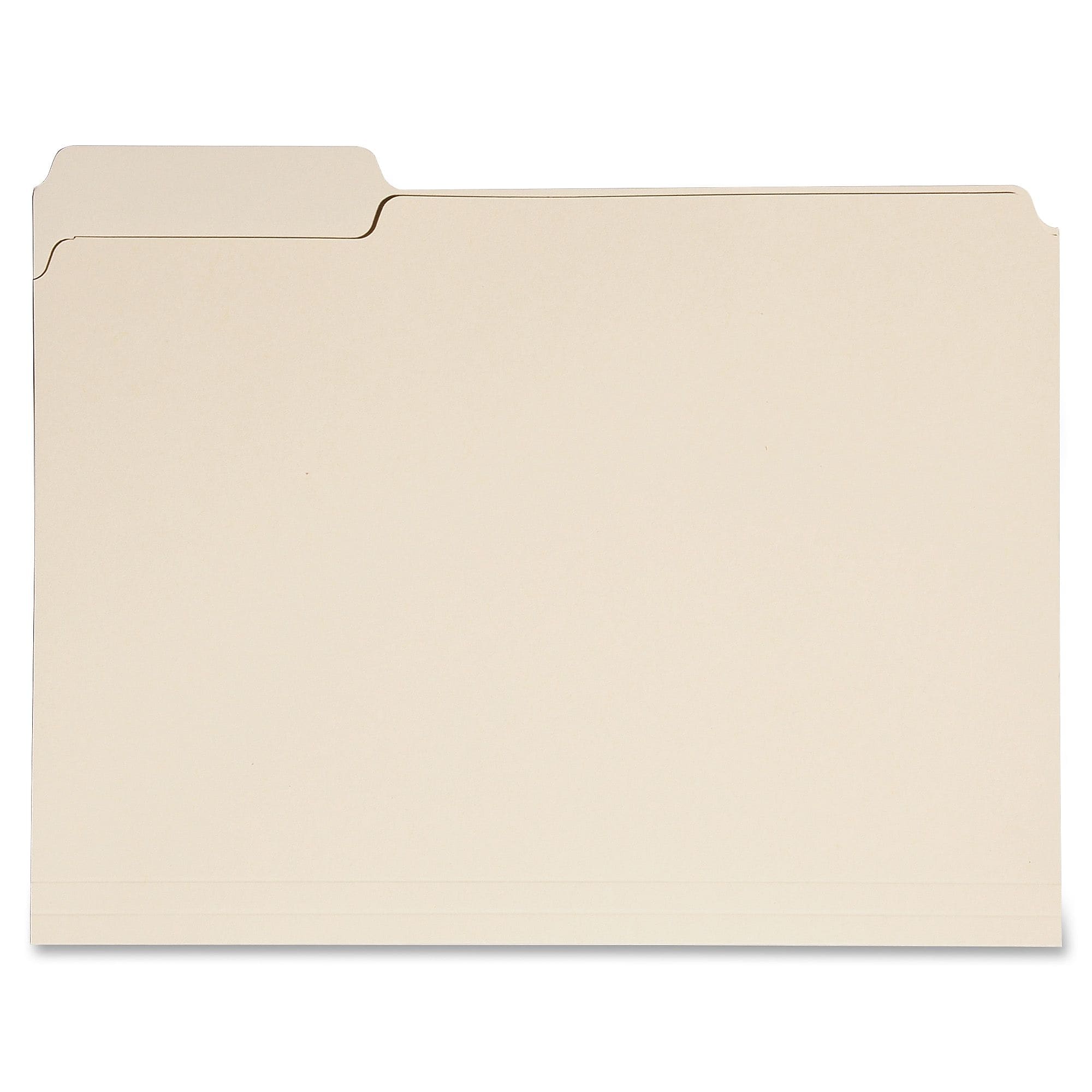 AbilityOne SKILCRAFT 1/3-cut Position-1 Tab Manila File Folders, Letter, Manila, Recycled, 50 / Box