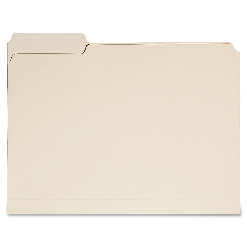 AbilityOne SKILCRAFT 1/3-cut Position-1 Tab Manila File Folders, Letter, Manila, Recycled, 50 / Box