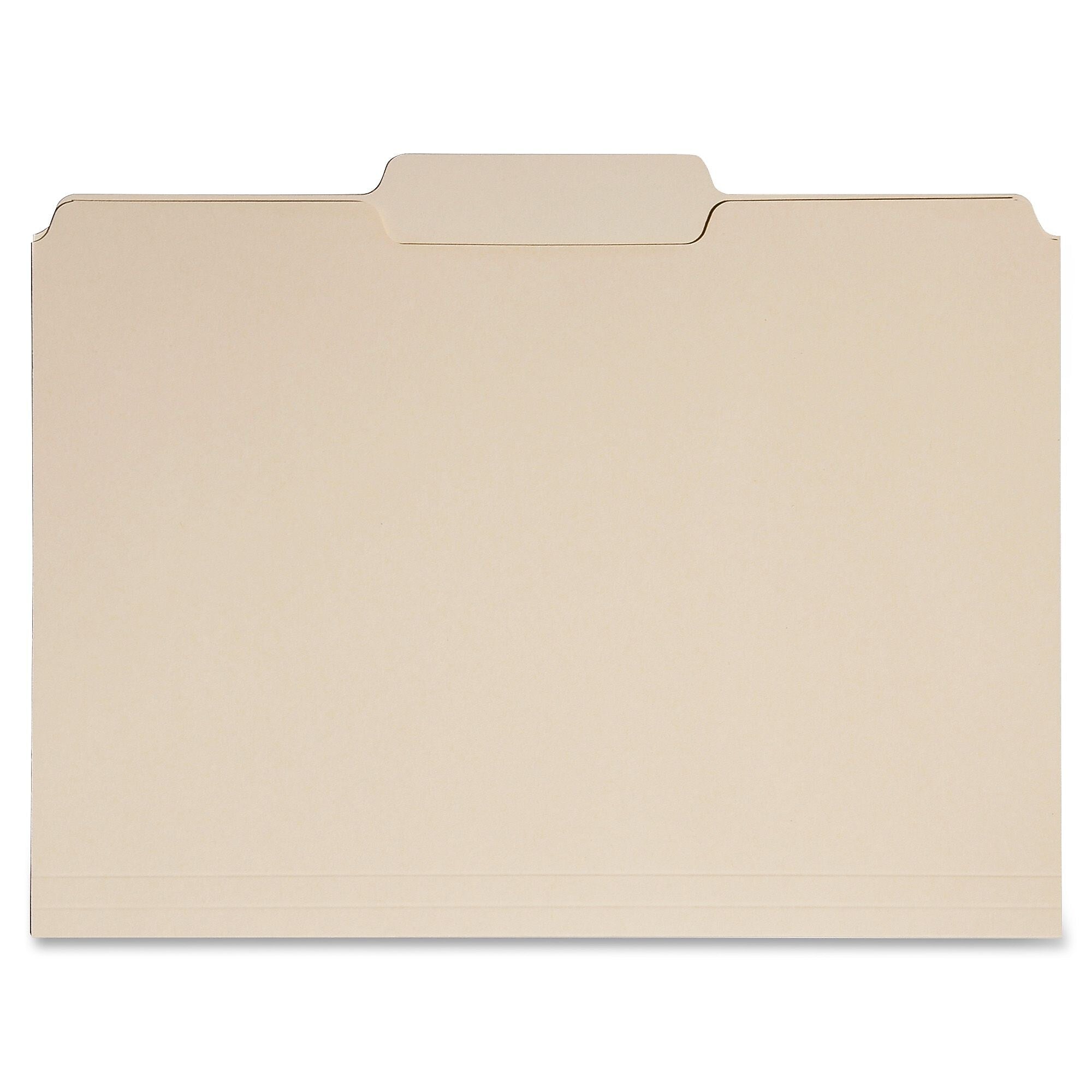 SKILCRAFT 1/3-cut Position-2 Tab Manila File Folders, Letter, Manila, Recycled, 50 / Box