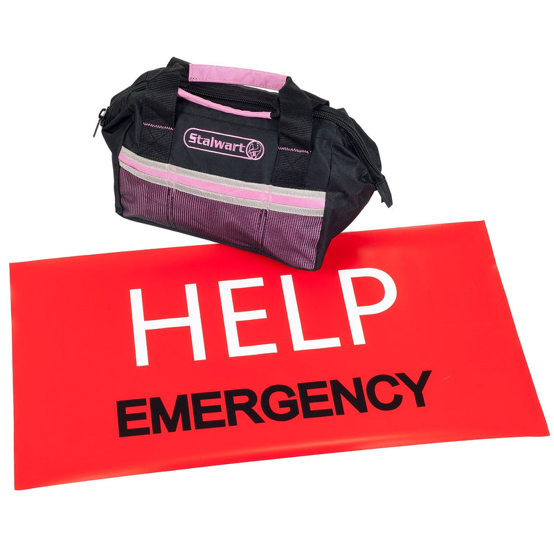 Stalwart 55 Pc Emergency Roadside Kit with Travel Bag - Pink
