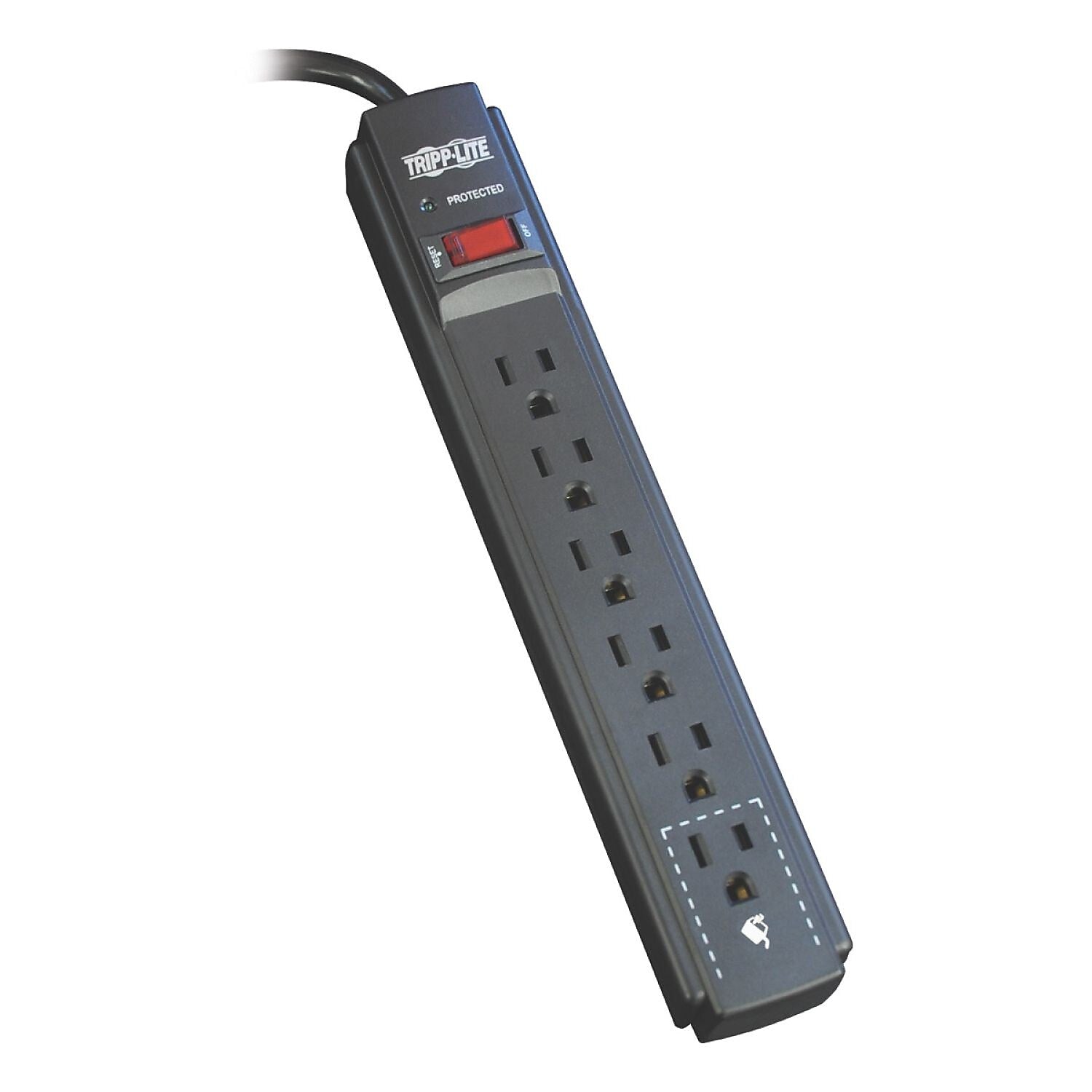 Tripp Lite 6-Outlet Surge Protector Power Strip, 15 ft. Cord, 790 Joules, Black Housing