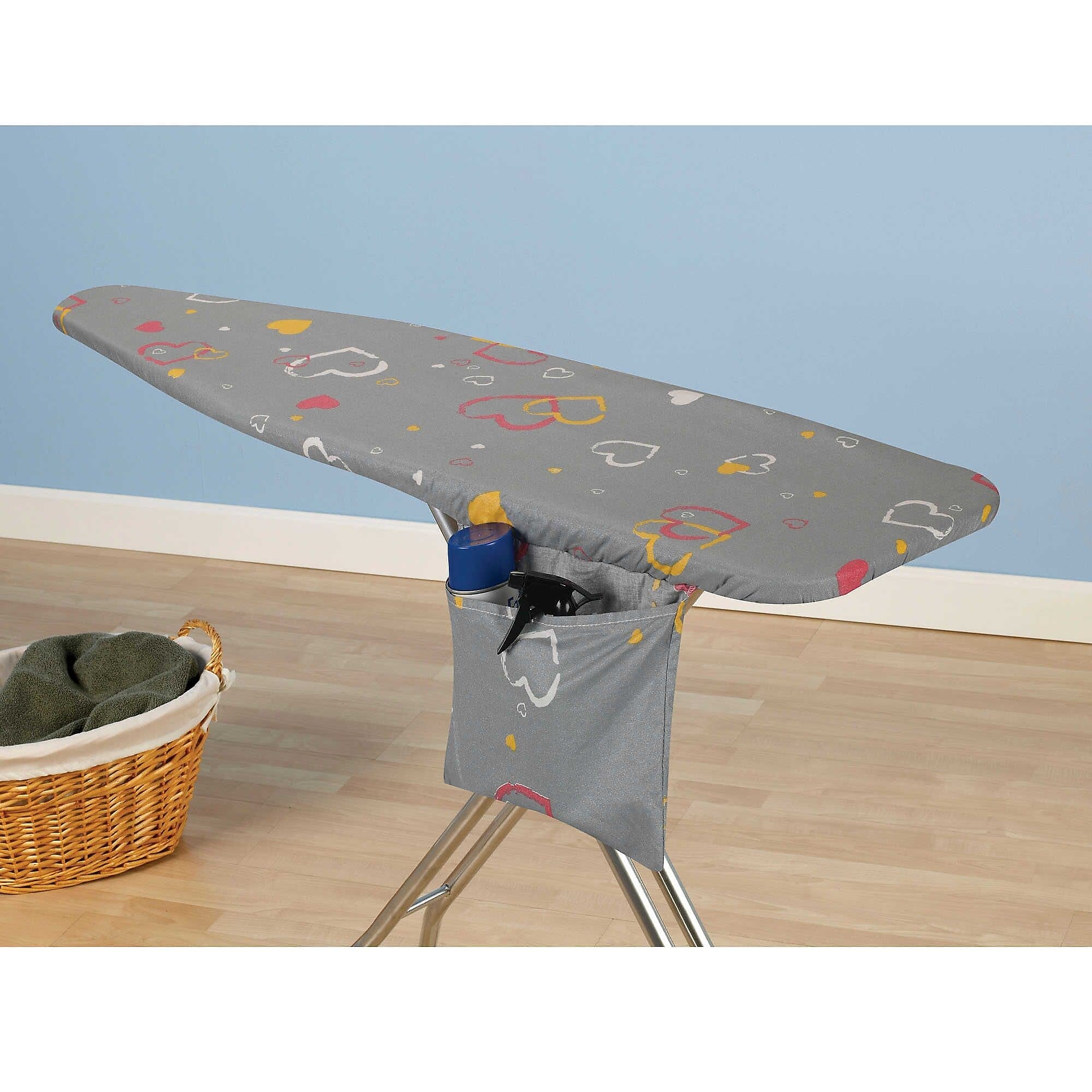 Household Essentials Ultra Sparkle Hearts Ironing Board Cover & Pad, 18"W x 58 1/2"L, (7001-1)