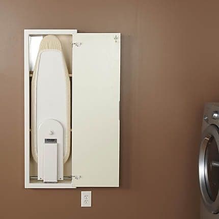 Household Essentials Stow Away In-Wall Ironing Board, White (18100-1)