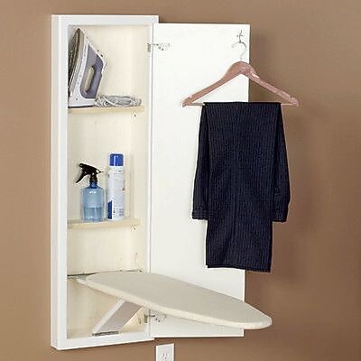 Household Essentials Stow Away In-Wall Ironing Board, White (18100-1)