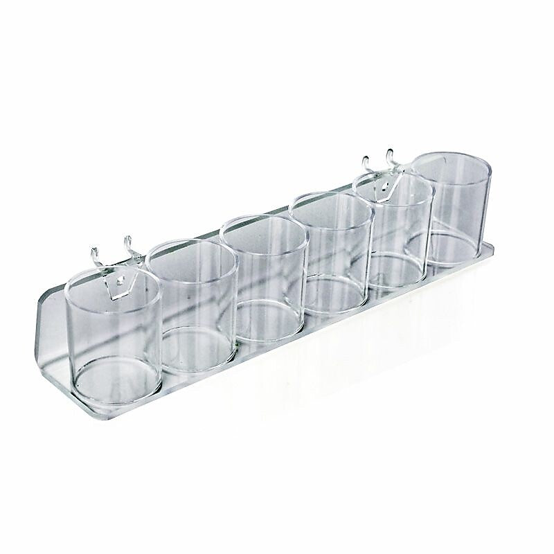 Azar® 6 Cup Display Tray For Pegboard/Slatwall, Clear, 2/Pk