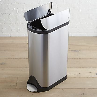 simplehuman Butterfly Step Trash Can, Fingerprint-Proof Stainless Steel, 8 Gallon (CW1824)