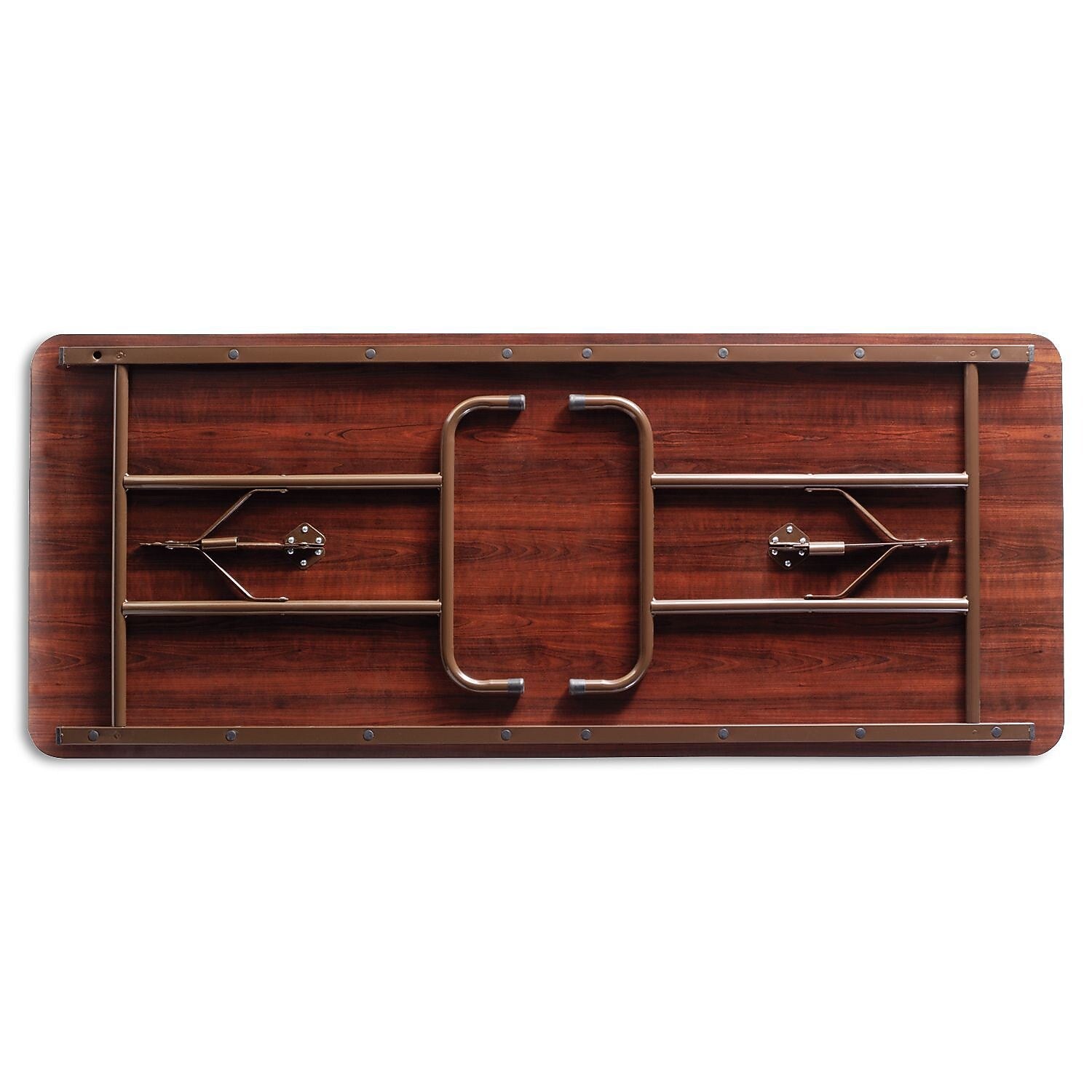 Alera® Melamine Folding Table in Walnut Woodgrain, 72Wx30"D