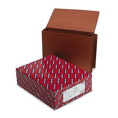 Smead End Tab Wallet, 5-1/4" Expansion, Flap and Cord Closure, Letter Size, Redrope, 10 per Box (71144)