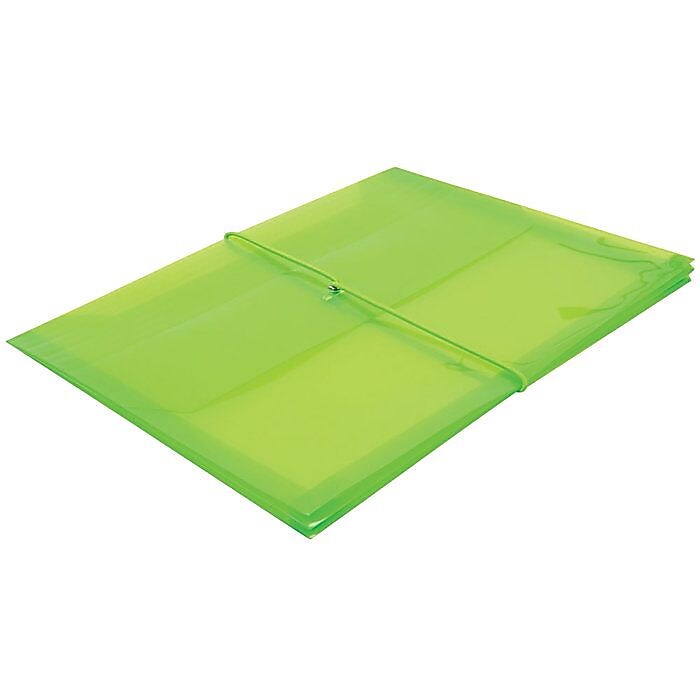 JAM Paper Standard Plastic Document File, 1 Pocket, Letter, Lime Green (218E25LI)