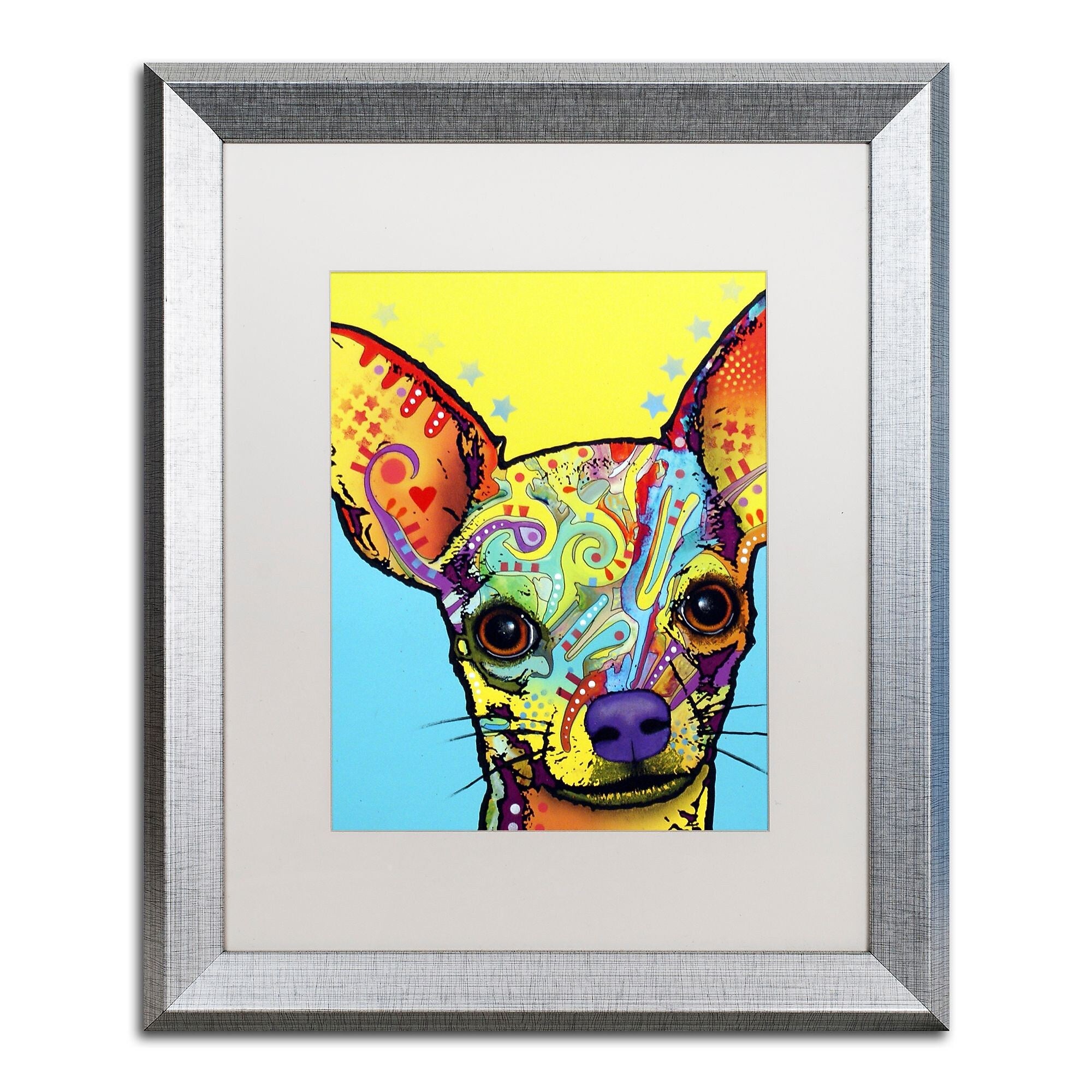 Trademark Fine Art ''Chihuahua'' by Dean Russo 16" x 20" White Matted Silver Frame (ALI0237-S1620MF)