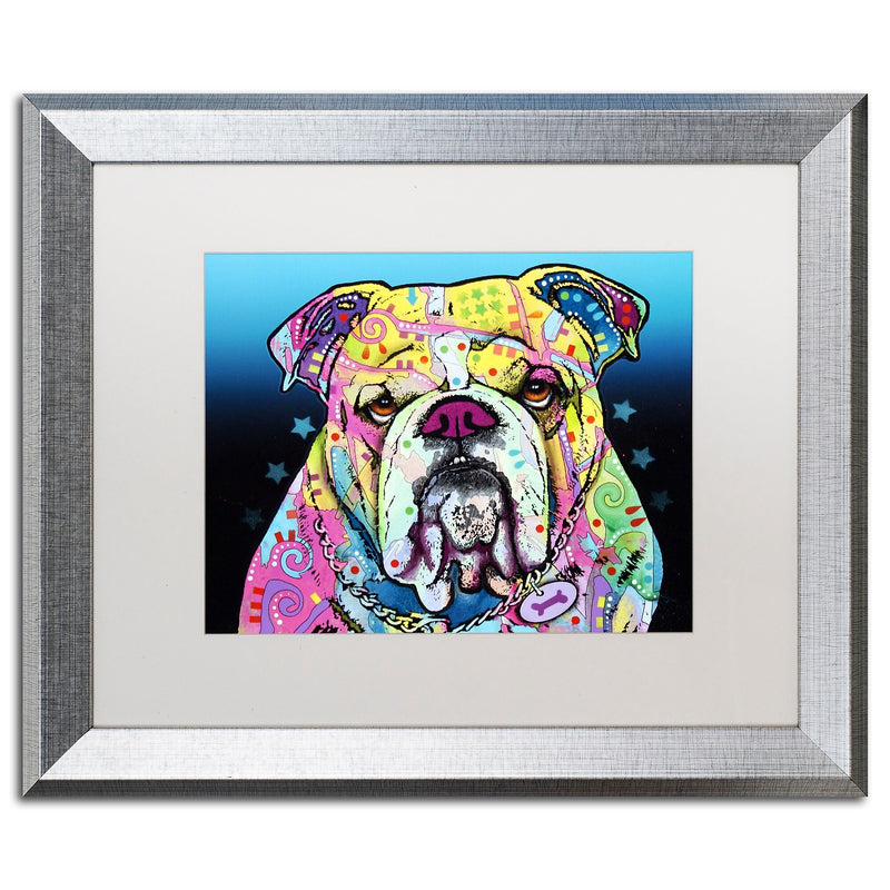 Trademark Fine Art ''The Bulldog'' by Dean Russo 16" x 20" White Matted Silver Frame (ALI0244-S1620MF)