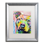 Trademark Fine Art ''Thouthful Pittbull II'' by Dean Russo 16" x 20" White Matted Silver Frame (ALI0261-S1620MF)