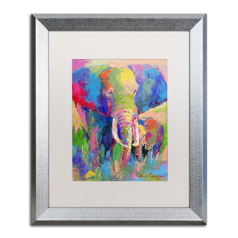 Trademark Fine Art ''Elephant 1'' by Richard Wallich 16" x 20" White Matted Silver Frame (ALI0338-S1620MF)