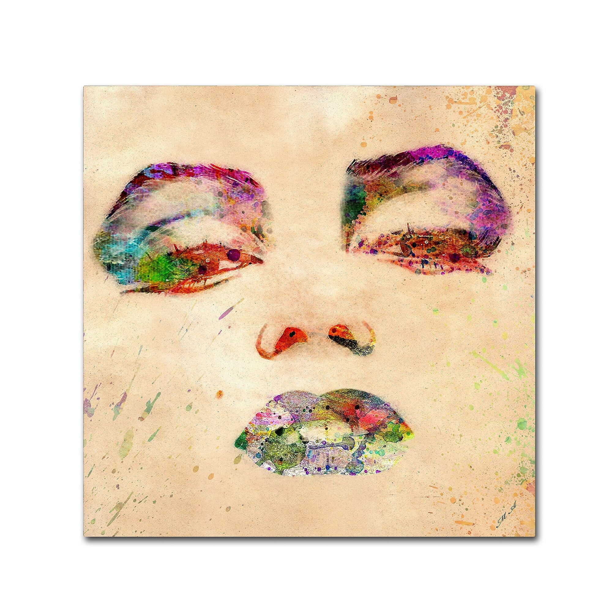 Trademark Fine Art ''Marilyn Monroe'' by Mark Ashkenazi 18" x 18" Canvas Art (ALI1006-C1818GG)