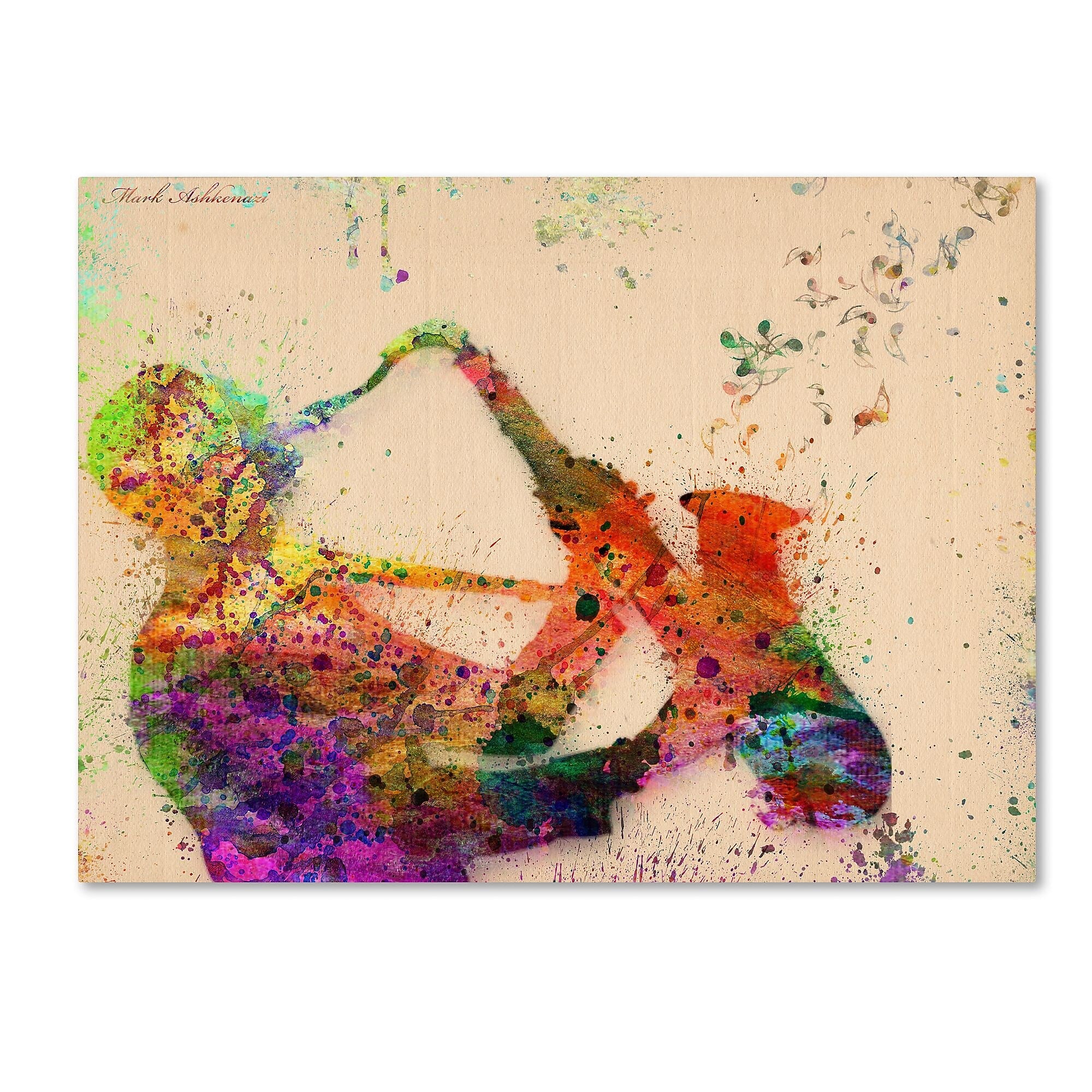 Trademark Fine Art ''Saxophone'' by Mark Ashkenazi 35" x 47" Canvas Art (ALI1017-C3547GG)