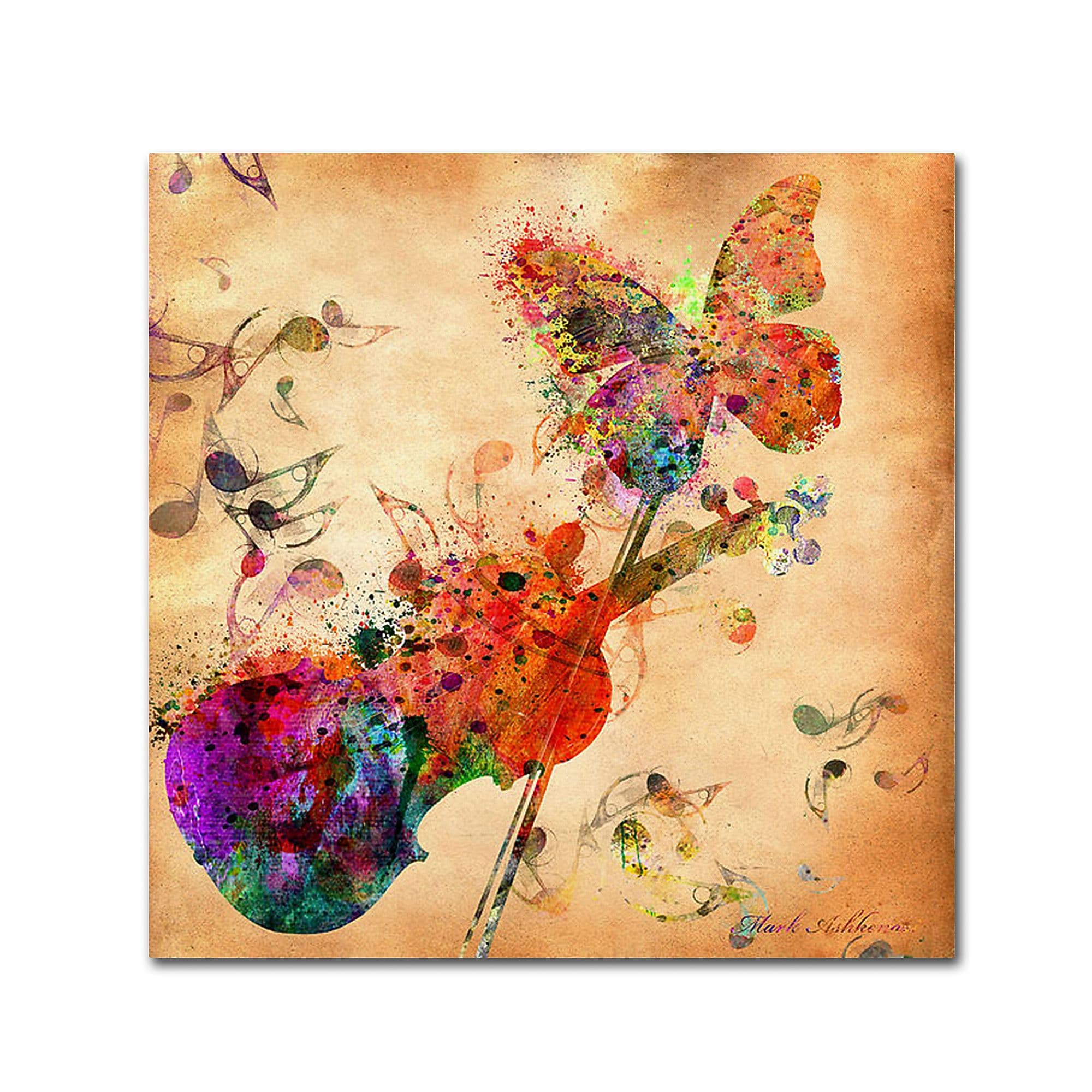 Trademark Fine Art ''Love Music'' by Mark Ashkenazi 18" x 18" Canvas Art (ALI1020-C1818GG)