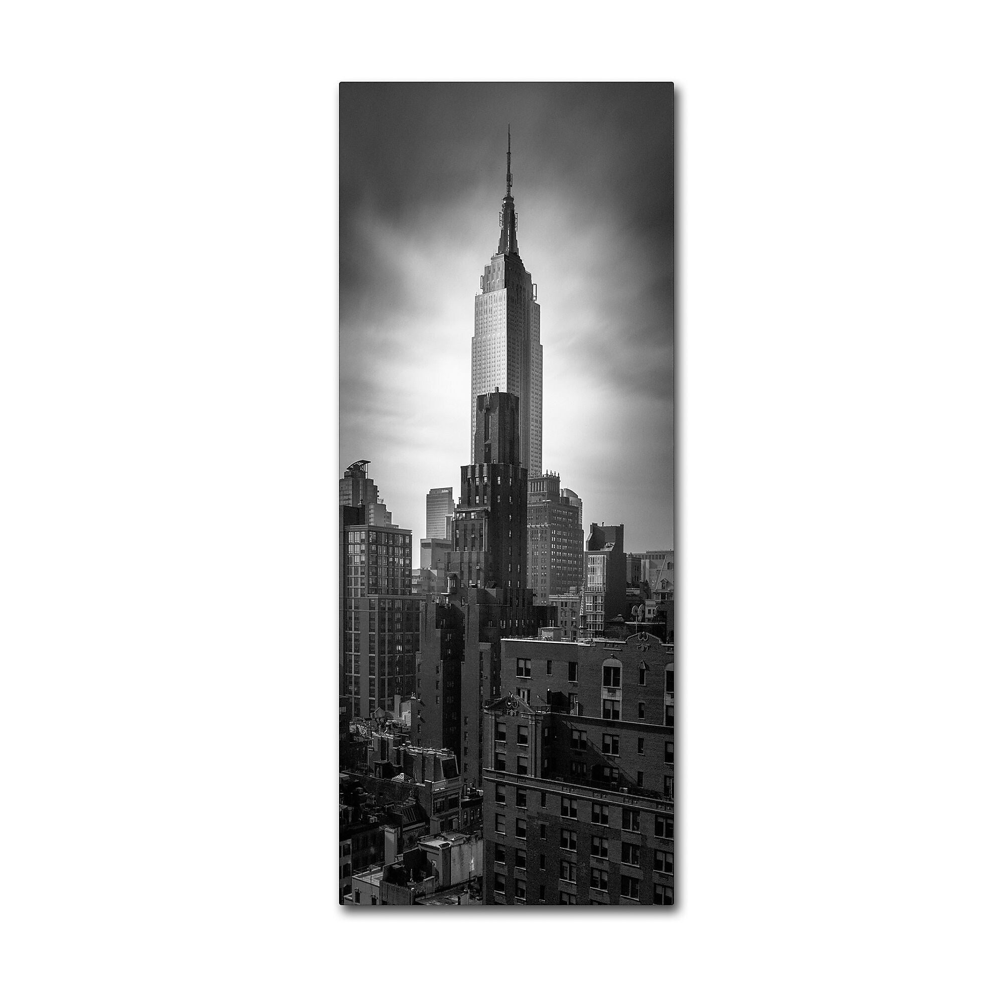 Trademark Fine Art ''Empire State Vertical'' by Moises Levy 10" x 24" Canvas Art (ALI1053-C1024GG)