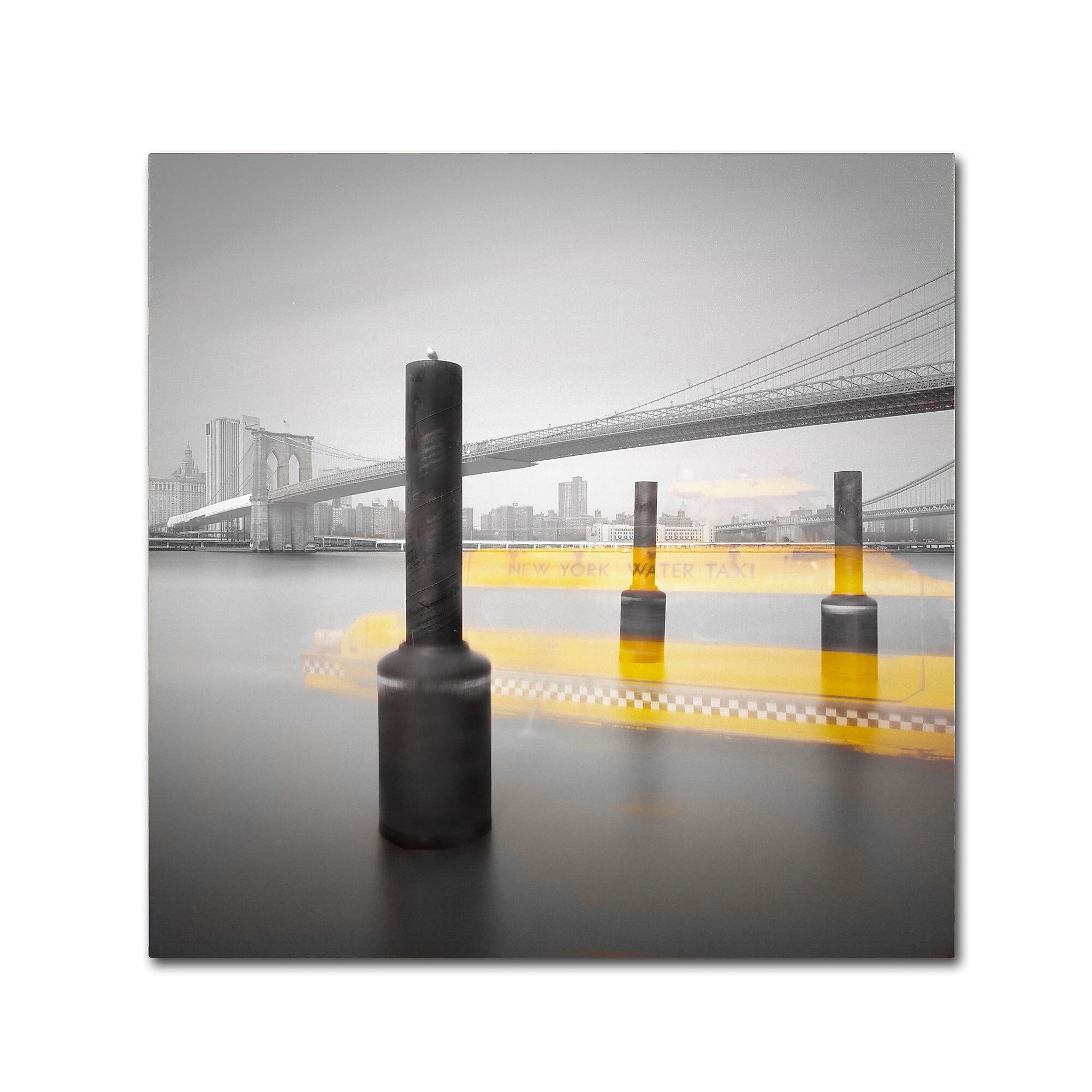 Trademark Fine Art ''New York Water Taxi'' by Moises Levy 35" x 35" Canvas Art (ALI1054-C3535GG)