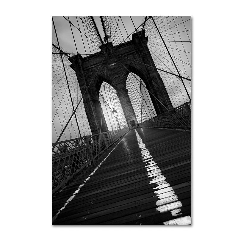 Trademark Fine Art ''Brooklyn Bridge Study I'' by Moises Levy 16" x 24" Canvas Art (ALI1057-C1624GG)