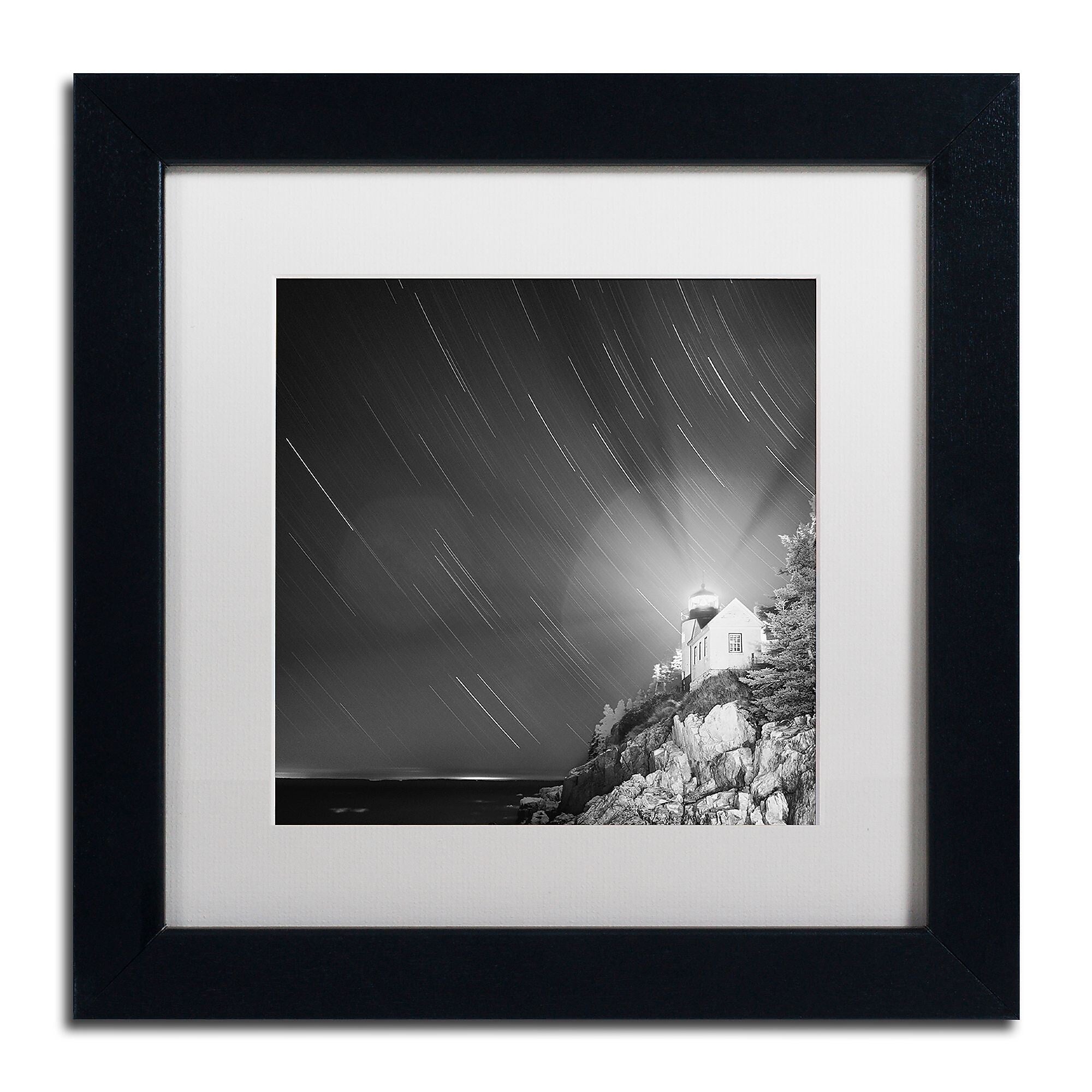 Trademark Fine Art ''Bass Harbor Sky'' by Moises Levy 11" x 11" White Matted Black Frame (ALI1064-B1111MF)