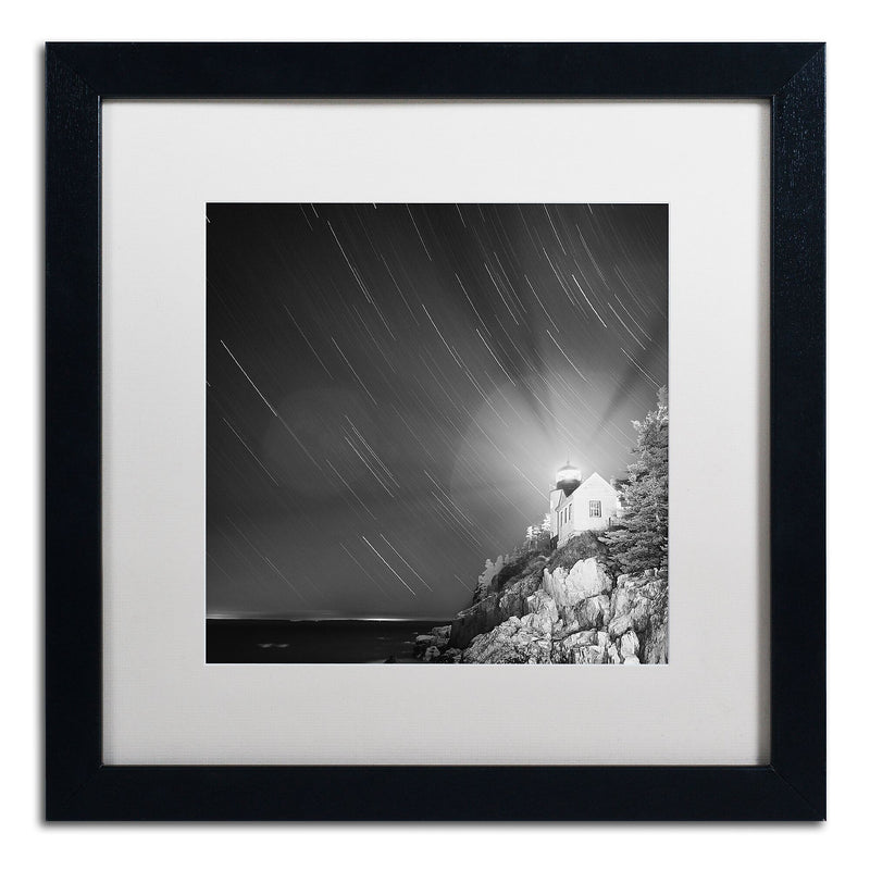 Trademark Fine Art ''Bass Harbor Sky'' by Moises Levy 16" x 16" White Matted Black Frame (ALI1064-B1616MF)