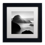 Trademark Fine Art ''Long Sunset at Indian Beach'' by Moises Levy 11" x 11" White Matted Black Frame (ALI1067-B1111MF)