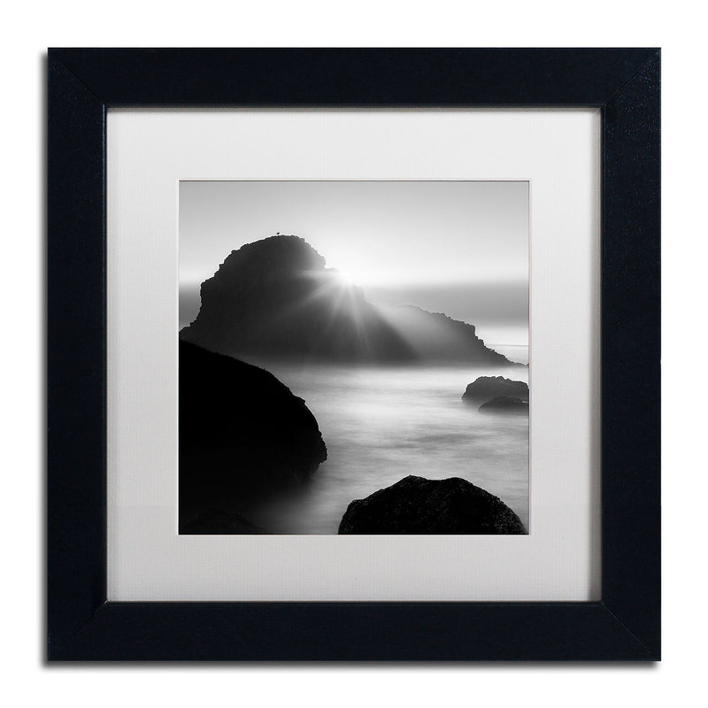 Trademark Fine Art ''Long Sunset at Indian Beach'' by Moises Levy 11" x 11" White Matted Black Frame (ALI1067-B1111MF)