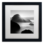 Trademark Fine Art ''Long Sunset at Indian Beach'' by Moises Levy 16" x 16" White Matted Black Frame (ALI1067-B1616MF)