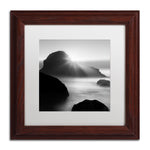 Trademark Fine Art ''Long Sunset at Indian Beach'' by Moises Levy 11" x 11" White Matted Wood Frame (ALI1067-W1111MF)