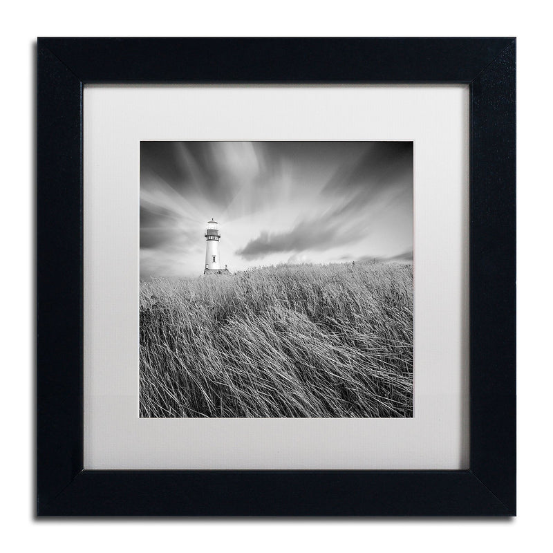 Trademark Fine Art ''Yaquina Lighthouse III'' by Moises Levy 11" x 11" White Matted Black Frame (ALI1070-B1111MF)