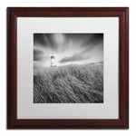Trademark Fine Art ''Yaquina Lighthouse III'' by Moises Levy 16" x 16" White Matted Wood Frame (ALI1070-W1616MF)