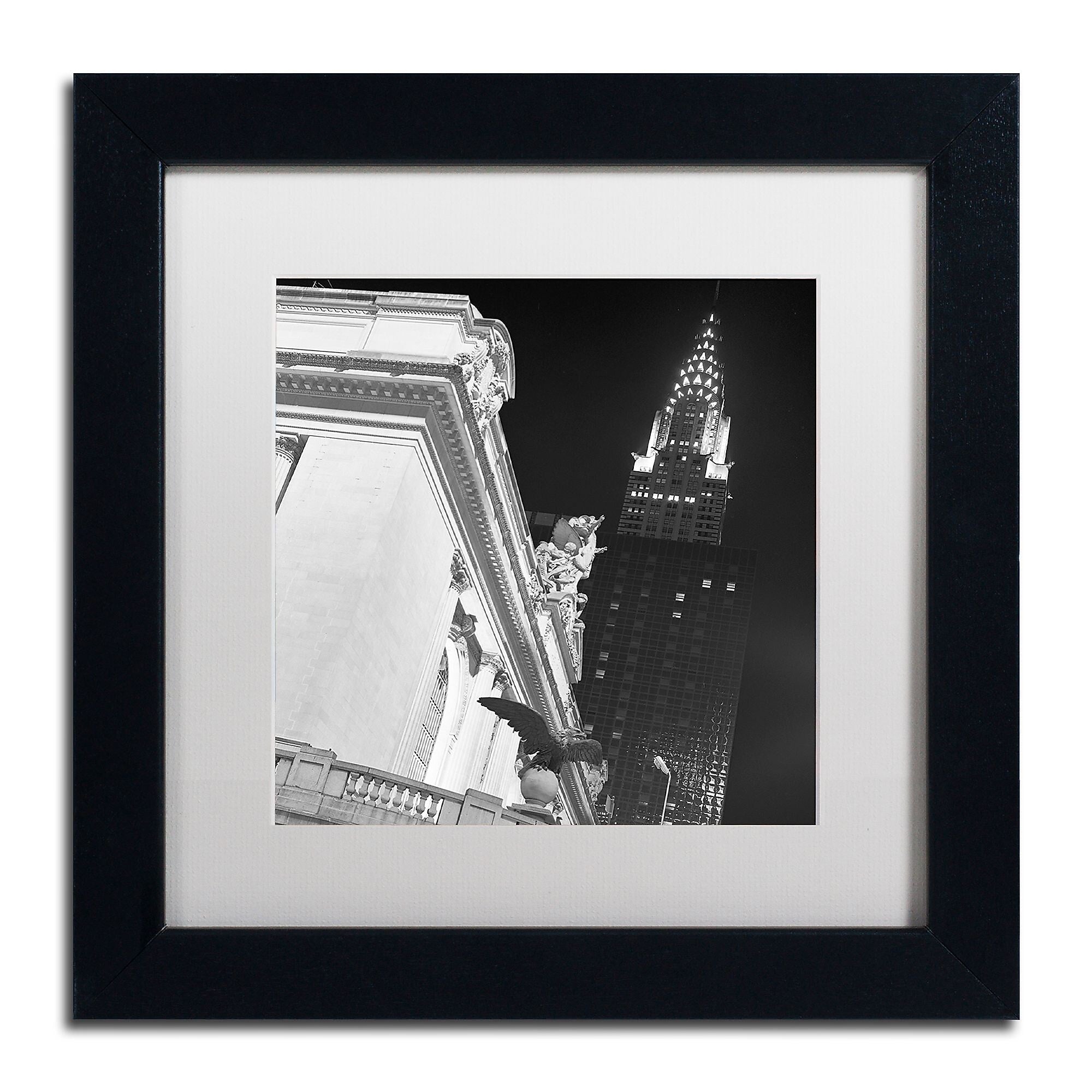 Trademark Fine Art ''New York 003'' by Moises Levy 11" x 11" White Matted Black Frame (ALI1071-B1111MF)