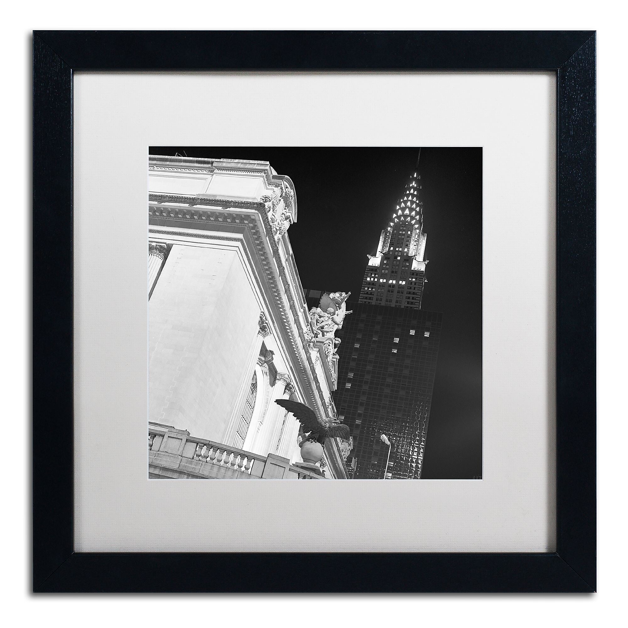Trademark Fine Art ''New York 003'' by Moises Levy 16" x 16" White Matted Black Frame (ALI1071-B1616MF)