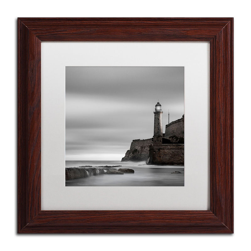 Trademark Fine Art ''Morro Lighthouse'' by Moises Levy 11" x 11" White Matted Wood Frame (ALI1074-W1111MF)