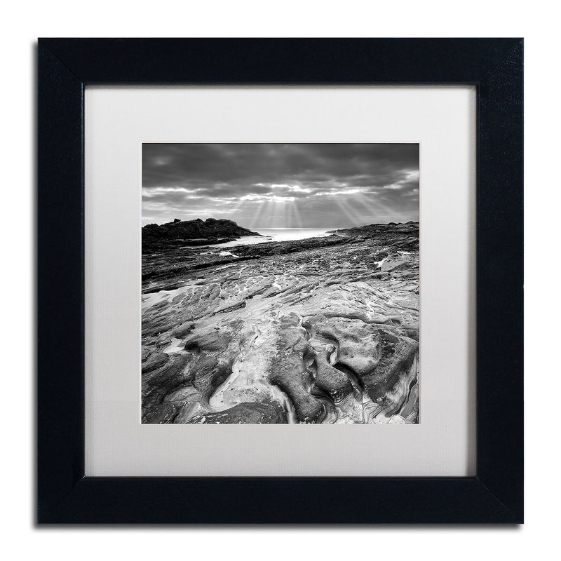 Trademark Fine Art ''Sunset at Point Lobos'' by Moises Levy 11" x 11" White Matted Black Frame (ALI1082-B1111MF)