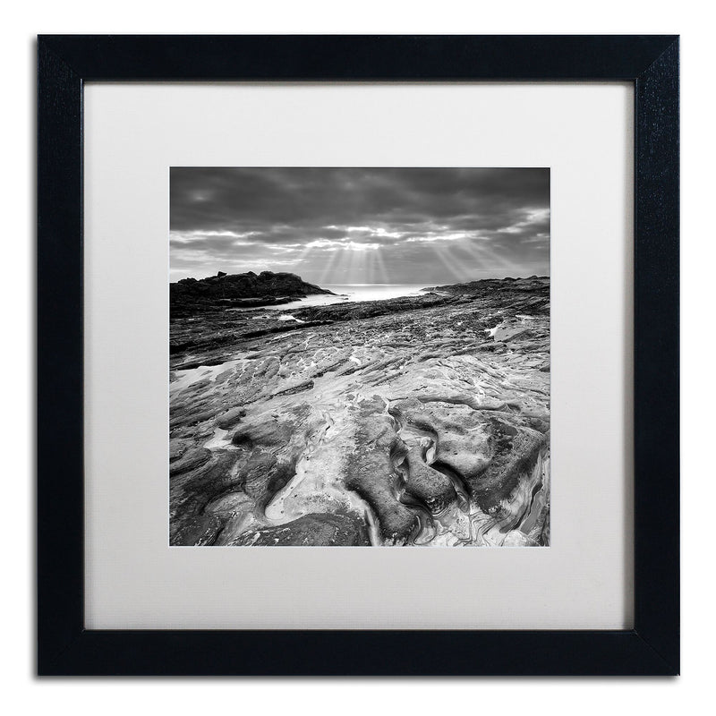 Trademark Fine Art ''Sunset at Point Lobos'' by Moises Levy 16" x 16" White Matted Black Frame (ALI1082-B1616MF)