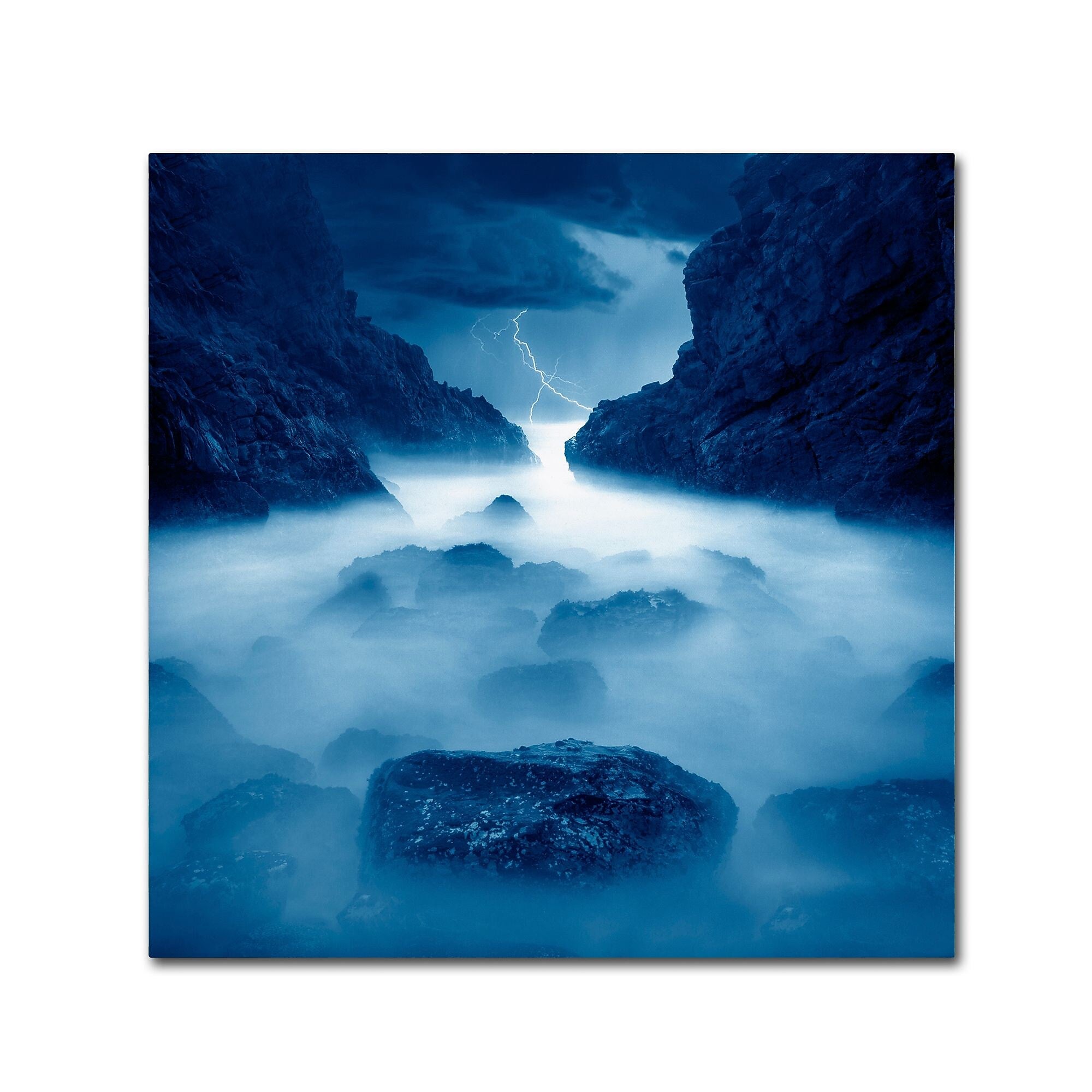 Trademark Fine Art ''Tormenta en Ixtapa Blue'' by Moises Levy 35" x 35" Canvas Art (ALI1083-C3535GG)