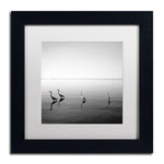 Trademark Fine Art ''4 Herons'' by Moises Levy 11" x 11" White Matted Black Frame (ALI1089-B1111MF)